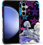 for Samsung Galaxy S25 FE Case, Skull Star Collage Pattern Glossy 2 in 1 - Image 3