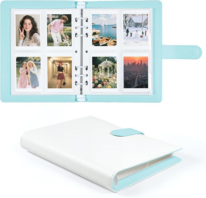 2x3 Photo Album, Clip-In PU Leather Cover A5 Photocard Binder, 200 Pockets by WITHYU