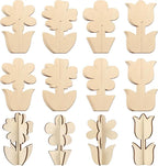 COCHIE DIY 3D Flower Spring Wood Crafts to Paint, Paintable Unfinished Wooden by COCHIE