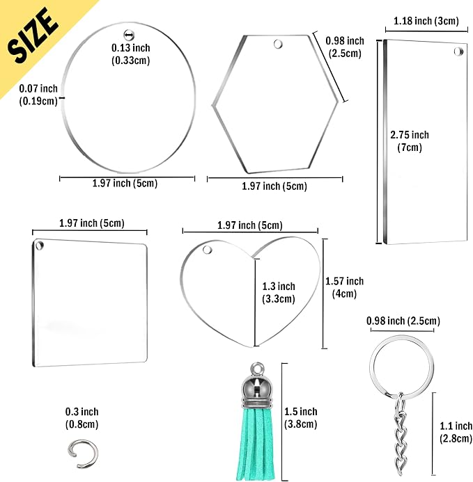 251PCS Blank Keychains for Vinyl, Acrylic Blanks Bulk - Image 3