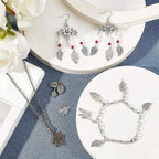 PH PandaHall 150pcs Tree Leaf Charms, 15 Style Filigree Metal Leaf Pendants - Image 6