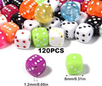 120PCS Colorful Dice Beads, Fun Acrylic Bead - Image 2