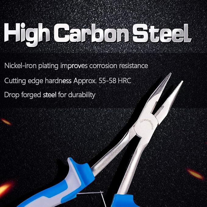SPEEDWOX Long Reach Long Nose Pliers 6 Inches Mini Wire Cutter Side Cutting - Image 2