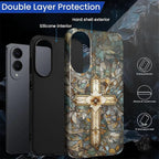 for Samsung Galaxy S25 Edge Case, Christian Cross Stained Glass Pattern Glossy - Image 3