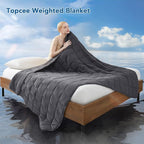 Topcee Weighted Blanket for Adults Twin Size Soft Cooling Heavy Blanket Sleeping - Image 2