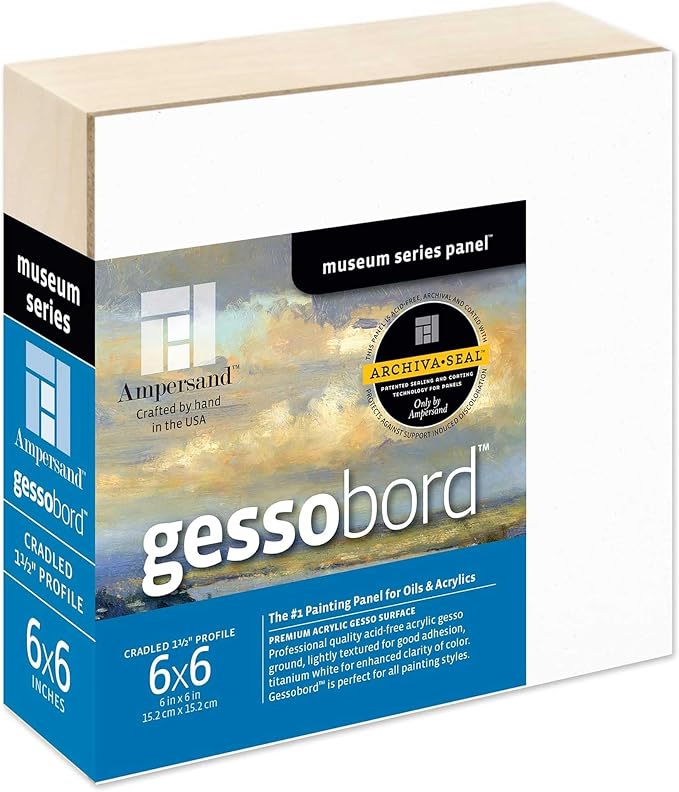 Ampersand Gessobord for Acrylic, Oil and Mixed Media, 3/4 Inch Depth Cradle by AmpersandArtSupply