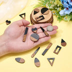 FASHEWELRY 20Pcs Resin Wooden Pendants 10 Styles Rectangle Teardrop Rhombus - Image 4