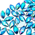100 Pcs 15x7mm AB Colorful Jewels Gems Rhinestones by UYTRDVG