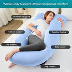 Sasttie Pregnancy Pillows for Sleeping, U Shaped Cooling Full Body Pillow - Image 2