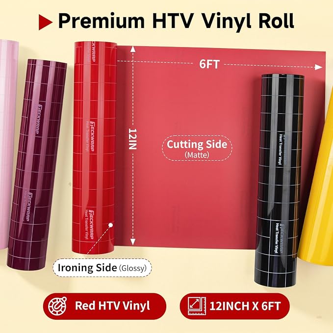 TECKWRAP Heat Transfer Vinyl for T-Shirts, 50+ Washes, REACH Certified & Dryer - Image 2