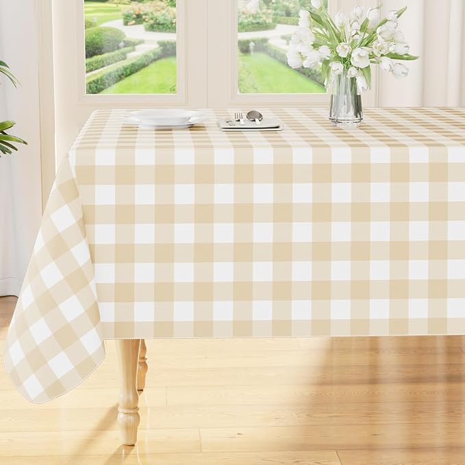 Smiry Rectangle Table Cloth, Waterproof Vinyl Tablecloths by Smiry
