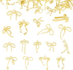 FASHEWELRY Alloy Bowknot Charms Links Golden Bow Tie Connector Charms Metal Bow by FASHEWELRY