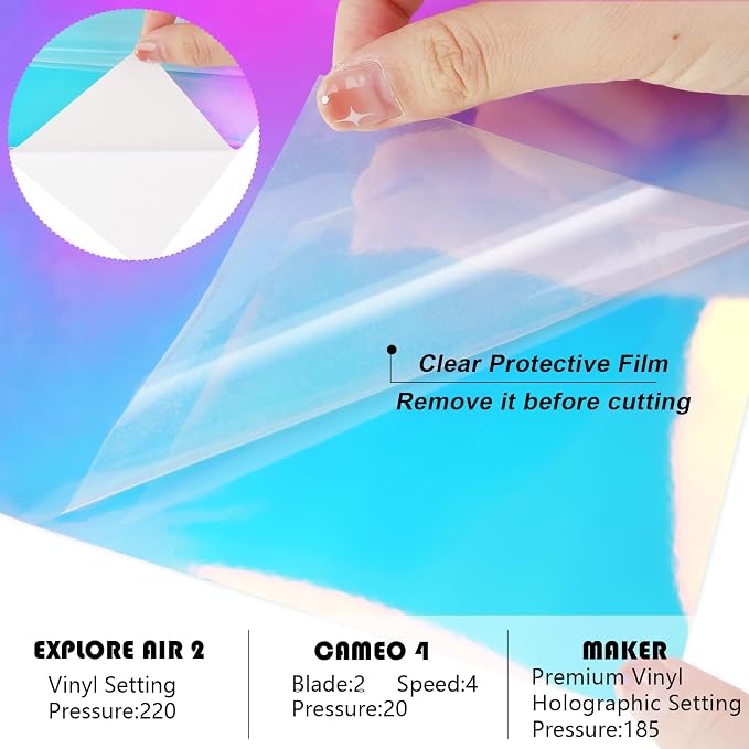 WRAPXPERT Glow in the Dark Permanent Adhesive Vinyl Holographic Iridescent - Image 5