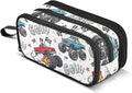 Truck Racing Car Flag Pencil Case Box Boys Girls Large Pencil Pouch Zipper by BOENLE-WELCOMEYOURCOMING