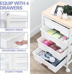 SYKIARIOL Utility Cart with 4 Drawers, 4-Tier Rolling Storage Cart Organizer - Image 4