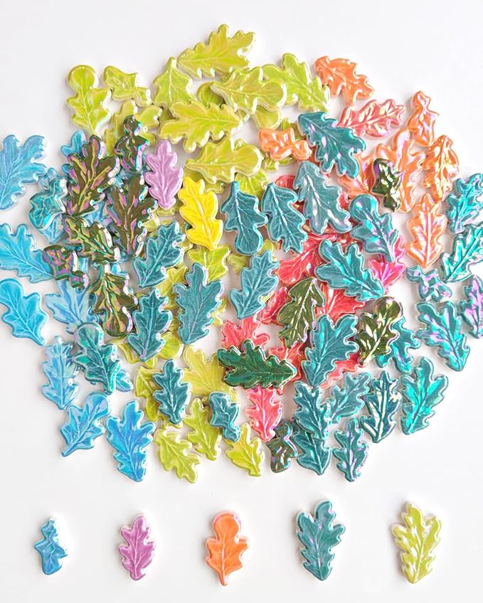 Iridescent Leaf Ceramic Mosaic Tiles - Image 4