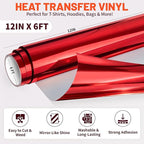 TECKWRAP Metallic Red Heat Transfer Vinyl - Image 2