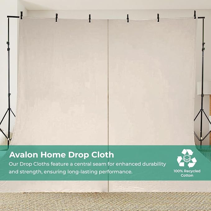 Canvas Drop Cloth for Painting 9x6 feet Pack of 1-8oz Painters Drop Cloths for - Image 7