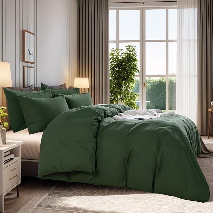 NEXHOME PRO Duvet Cover Set Queen Size Linen Feel Textured Organic Natural 100% - Image 3