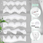 Kigley 6 Pcs Free Motion Quilting Templates Waves Acrylic Quilting Rulers - Image 2