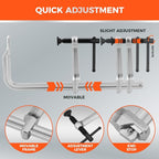 HORUSDY 4PCS Heavy-Duty Bar Clamps, 12-Inch F Bar Clamps - Image 5