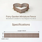 Fairy Garden Miniature Fence Accessories: Decorative White Wooden Picket Fence - Image 3