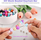 50 PCS Blank Beaded Keychain Bars, Metal Beading Sticks - Image 2