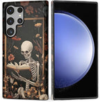 Case for Samsung Galaxy S23 Ultra Case, Skeleton Reader Goth Floral Design by Kapadiy