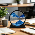 Moving Sand Art Picture- Sand Art Liquid Motion 3D Sandscape, Round Glass Frame - Image 5