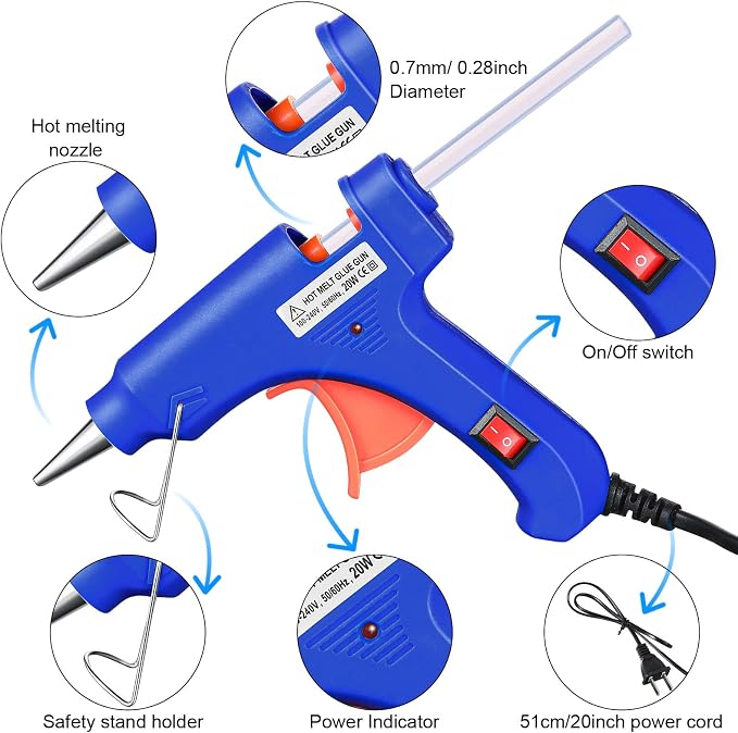 Zhengmy 6 Pieces Mini Hot Glue Gun Crafts Hot Melt Guns Fast Preheating and - Image 3