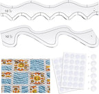 Kigley 2 Pcs Free Motion Quilting Templates Waves Acrylic Quilting Rulers by Kigley
