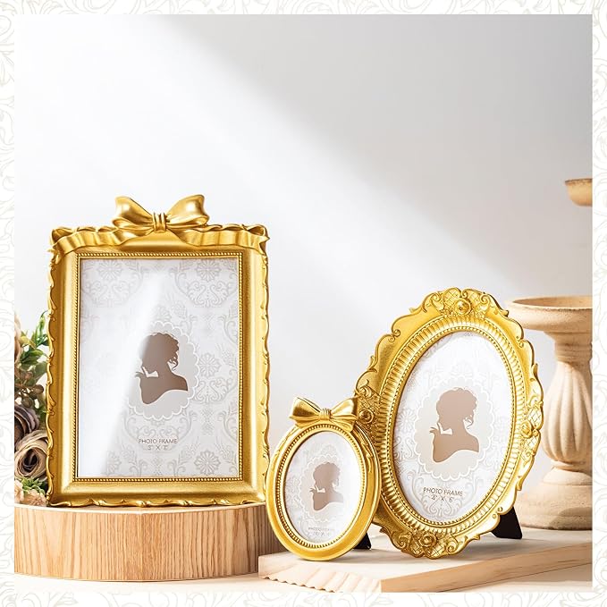 Vicenpal 3 Pcs Tiny Picture Ornate Frames 2.5 x 3.5, 4 x 6, 5 x 7 Inch Small - Image 2