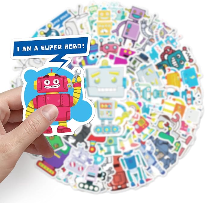 Cute Cartoon Robot Stickers for Kids - Image 2