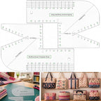 2 Pack Boxed Bag Making Template, 7.5x10 Inch Acrylic Patchwork Ruler Sewing by SiKiWagz