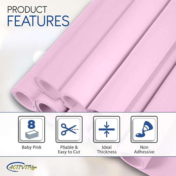 Baby Pink EVA Foam Sheets, 6 x 9 Inch, 2mm Thick – Foam Paper - Image 4