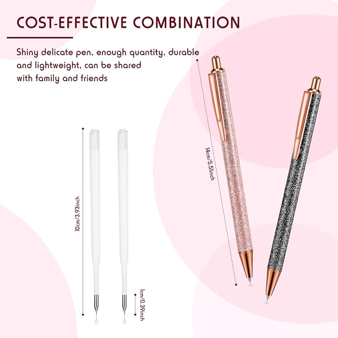 Epakh 2 Pieces Weeding Pen Vinyl Pen Pin Weeding Tool Fine Point Glitter Metal - Image 2