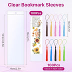 200 PCS Clear Bookmark Sleeves Kit, 7x2.3 in Photo Booth Sleeves - Image 2