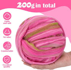Wool Roving 7.02oz Colored Natural Needle Felting Wool Bulk - Image 2