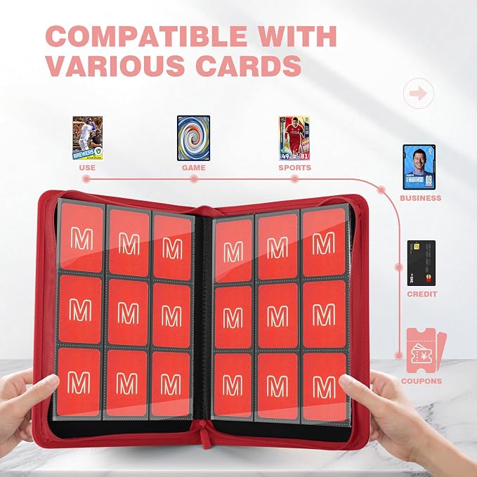 Trading Card Binder with 9 Side Loading Pocket Card Album Hold Up to 540 Cards - Image 2