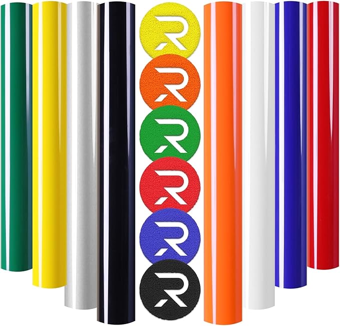 HTVRONT Puff Vinyl Heat Transfer-8 Pcs 3D Puff Vinyl in 8 Assorted Colors | 3D by HTVRONT