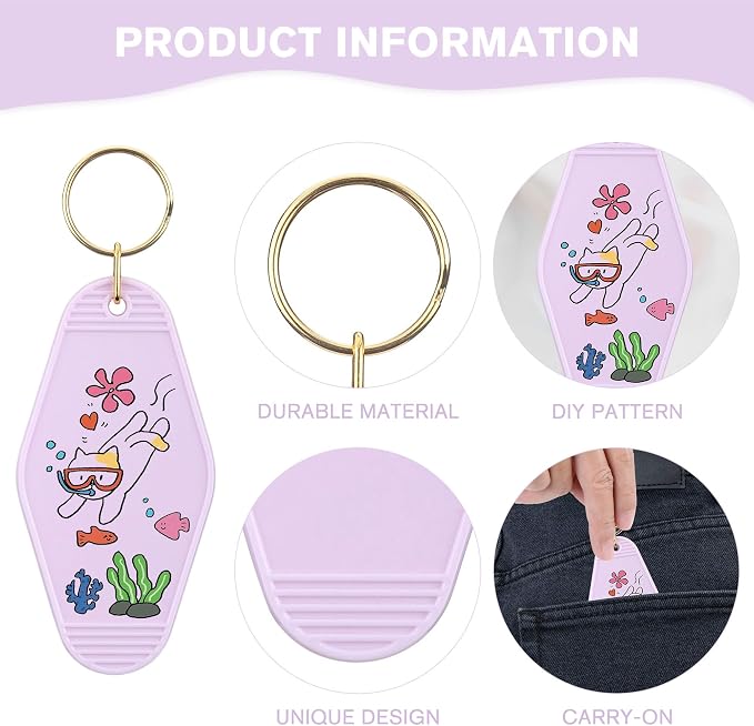 Yoption 50pcs Blank Motel Keychain Bulk - Image 4