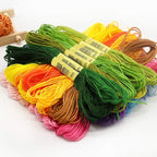Friendship Bracelet String 50 Skeins Rainbow Color Embroidery Floss Cross - Image 4