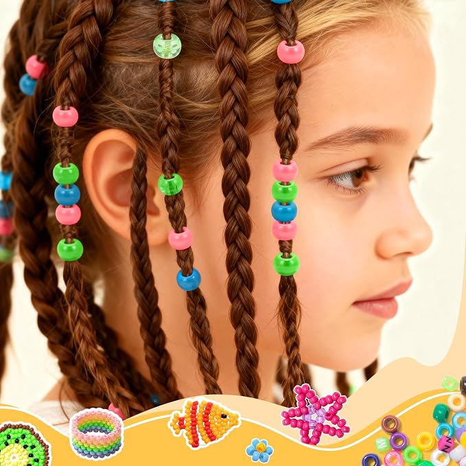 Simetufy 1200 Pcs Pony Beads for Bracelet Making - Image 5