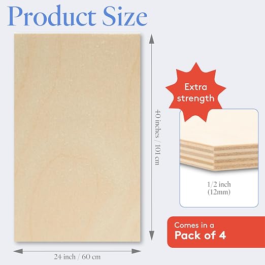 Baltic Birch Plywood 24 x 40 x 1/2 Inch - 12 mm Craft Wood - Image 2