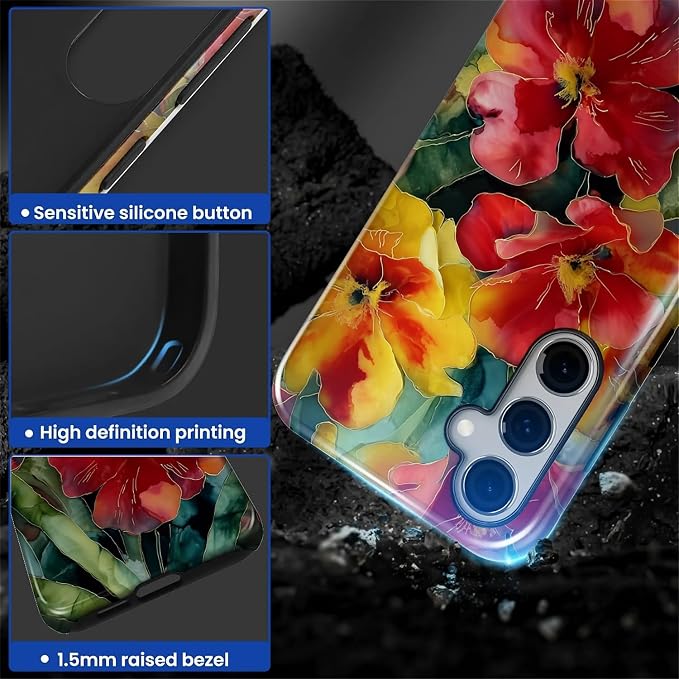 Case for Samsung Galaxy S26 Case, Vintage Floral Girly Design- Hybrid Dual - Image 5