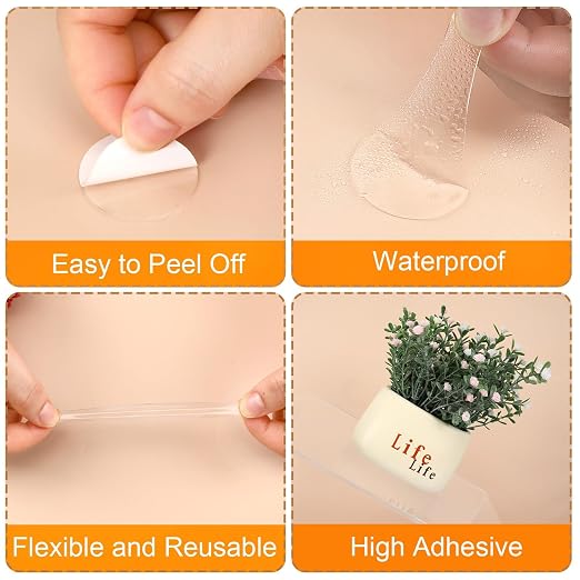 JANYUN 140 Pcs Double Sided Sticky Dots Removable 30 mm Round Putty Sticker - Image 5