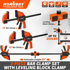 HORUDSY 3-Pack 12-Inch Bar Clamps Set - Image 3