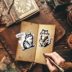 GLOBLELAND Coy Cat Clear Stamps Funny Cat Silicone Clear Stamp Seals Cartoon - Image 2
