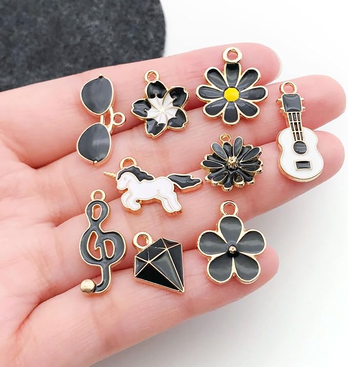 WOCRAFT 40pcs 20 pairs Assorted Enamel Bracelet Charms - Image 3