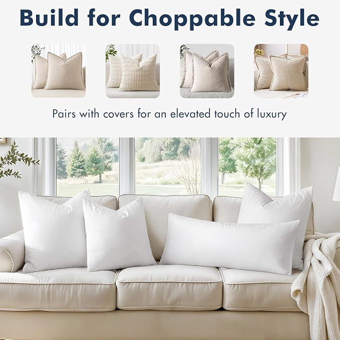 MIULEE 22x22 Pillow Inserts, Decorative Fluffy Throw Pillow Inserts Cotton - Image 4